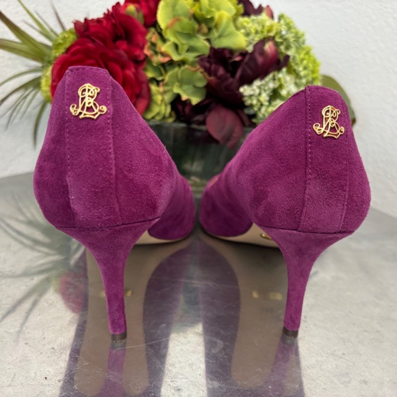 RALPH LAUREN FUCSHIA SUEDE PUMPS - Picture 2 of 7